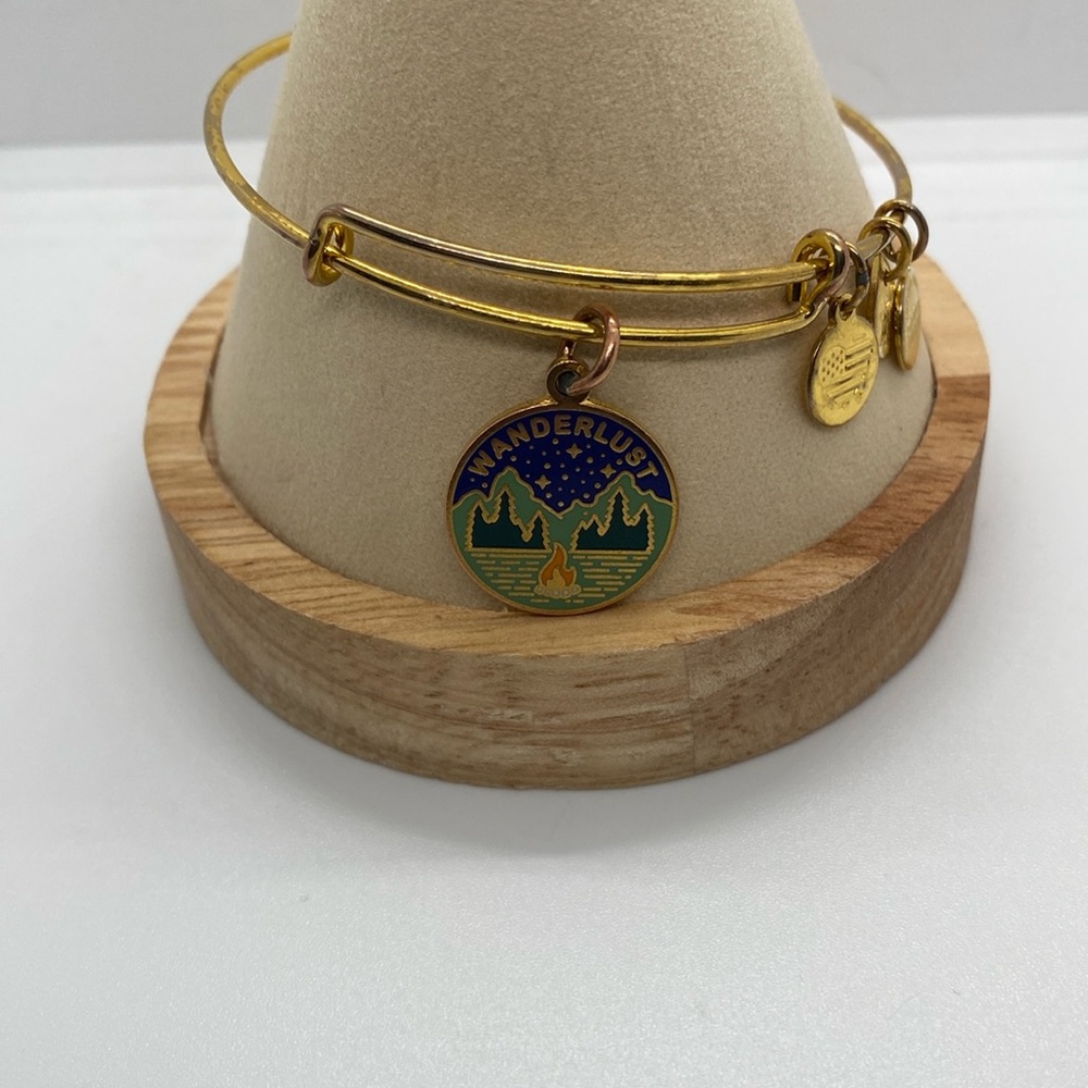 Alex and Ani Wanderlust Charm Bangle Bracelet - Shiny Gold Finish